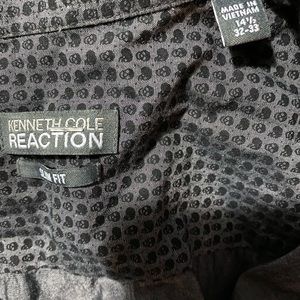 Kenneth Cole skull print button up